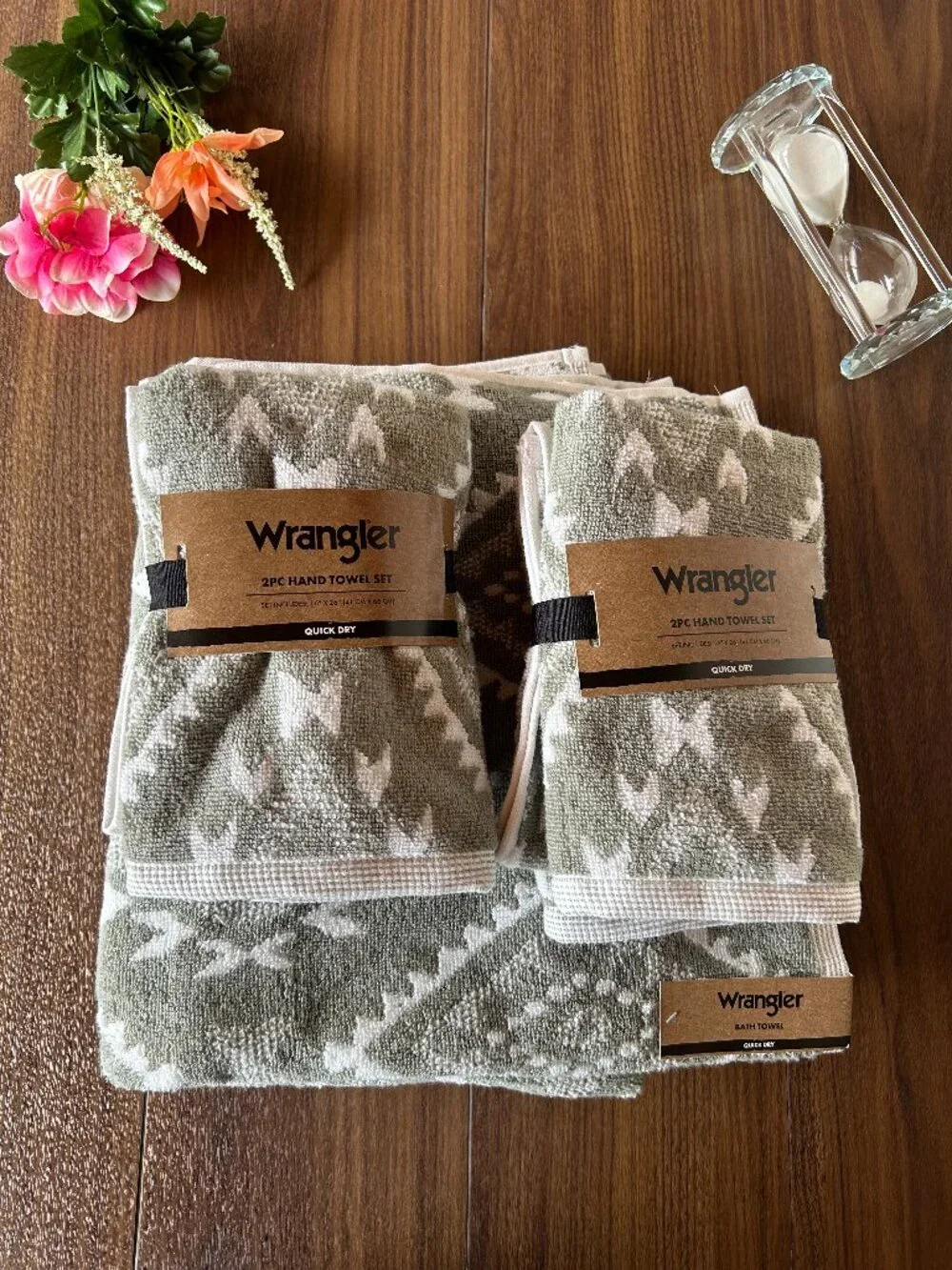 Wrangler - Bath Towel Set, Sage Green Western Towel Set Including Bath & Hand